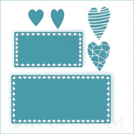 Stanzschablone - Herzrand DIN lang Minislim